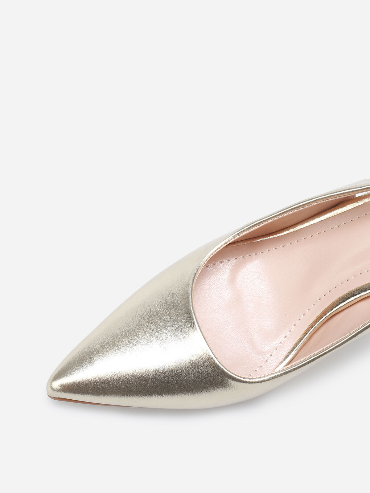 Escarpins slingback à bout pointu- Doré