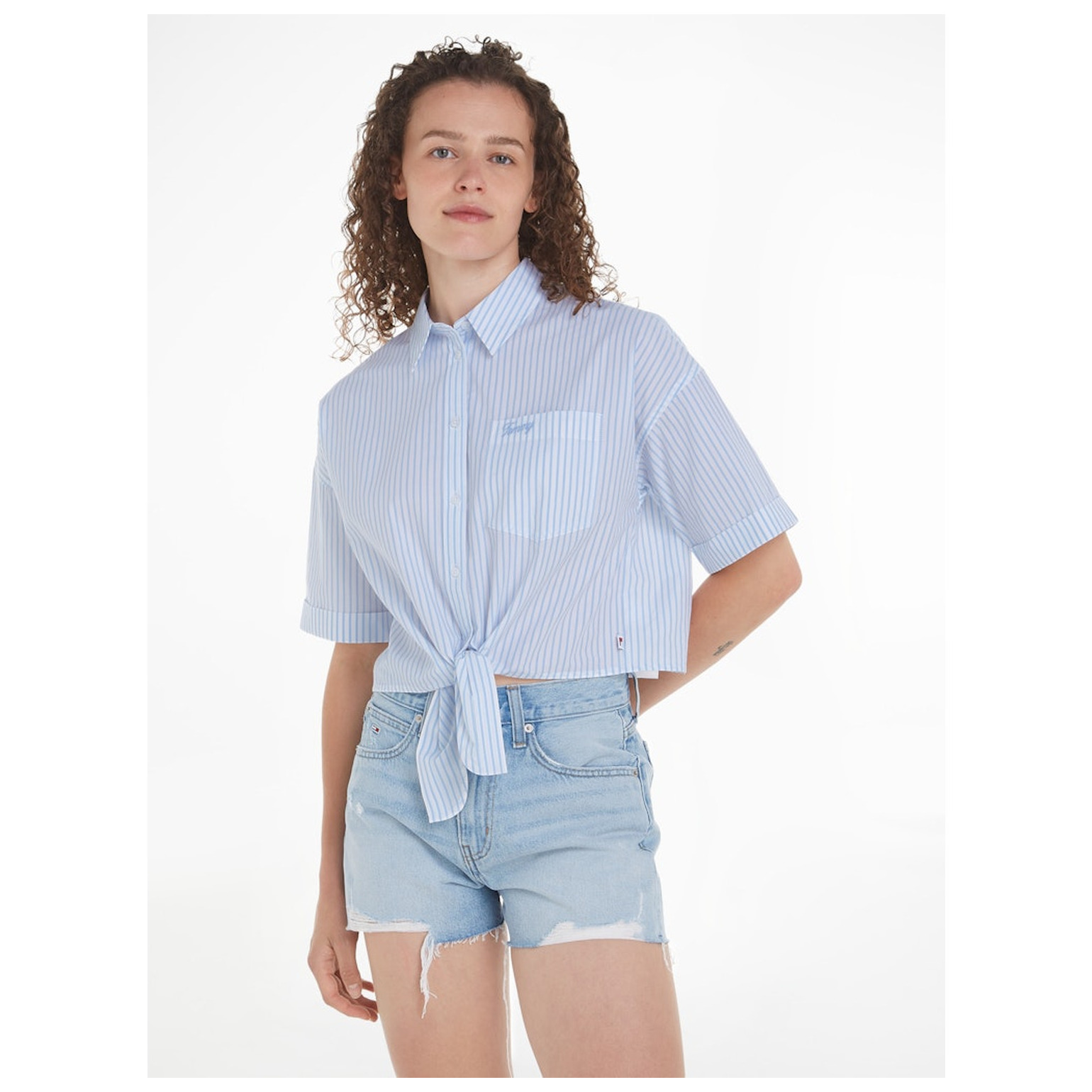 Tommy Jeans TJW CRP FRONT KNOT STRIPE SHIR