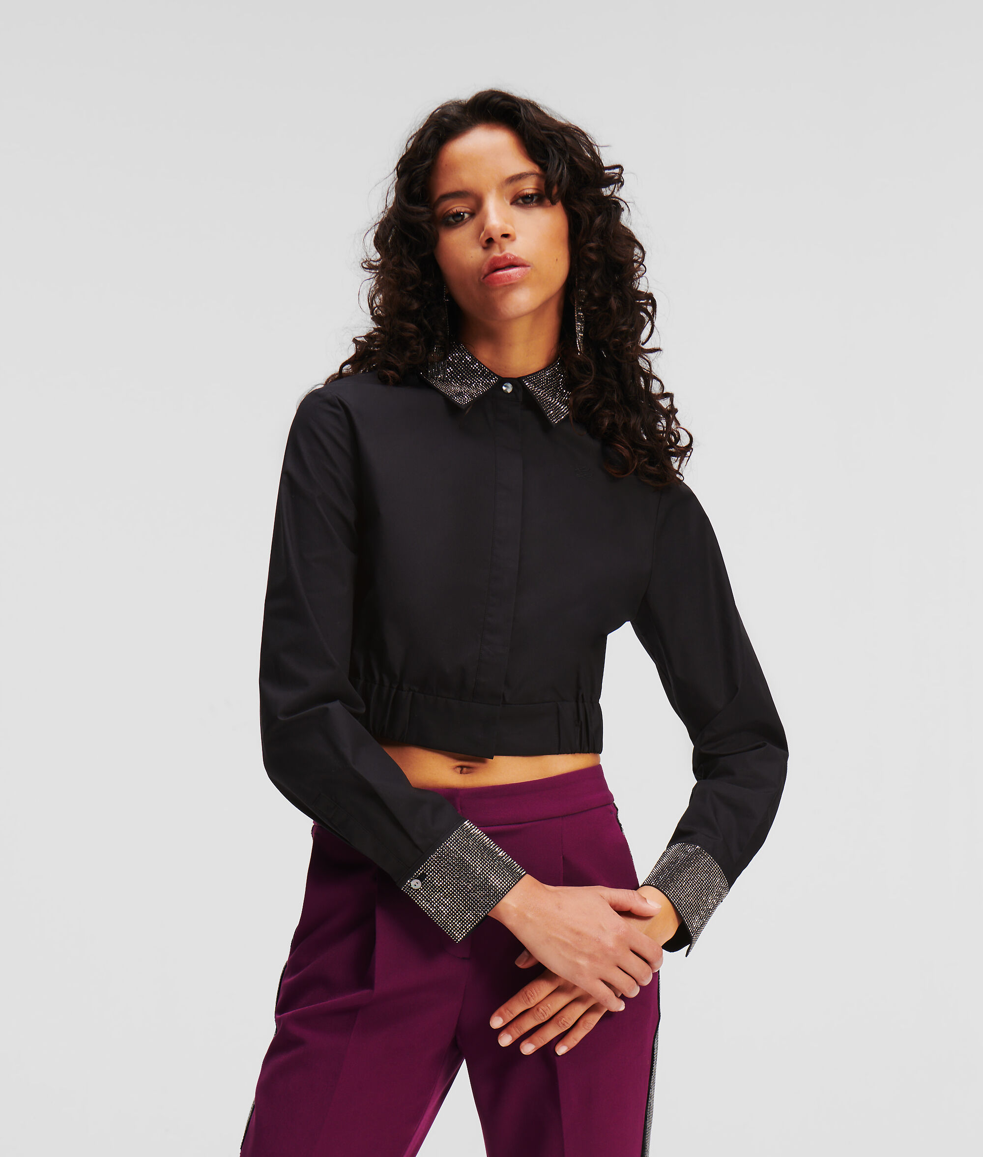 CHEMISE CROPPED ORNÉE DE STRASS