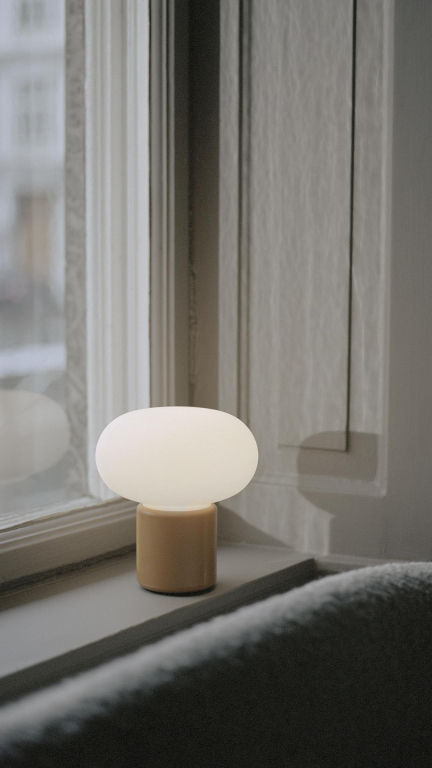 New Works Karl-Johan tafellamp LED oplaadbaar Cold Black