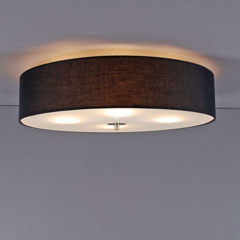 Landelijke plafondlamp zwart 50 cm - Drum