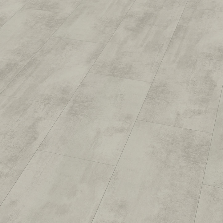 Sol stratifié clipsable Konkrete aspect béton gris 8 mm compatible pièces humides