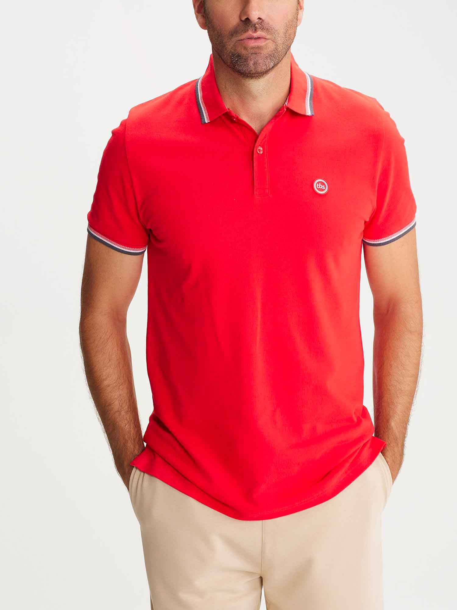 Polo Homme Coton Biologique Rouge