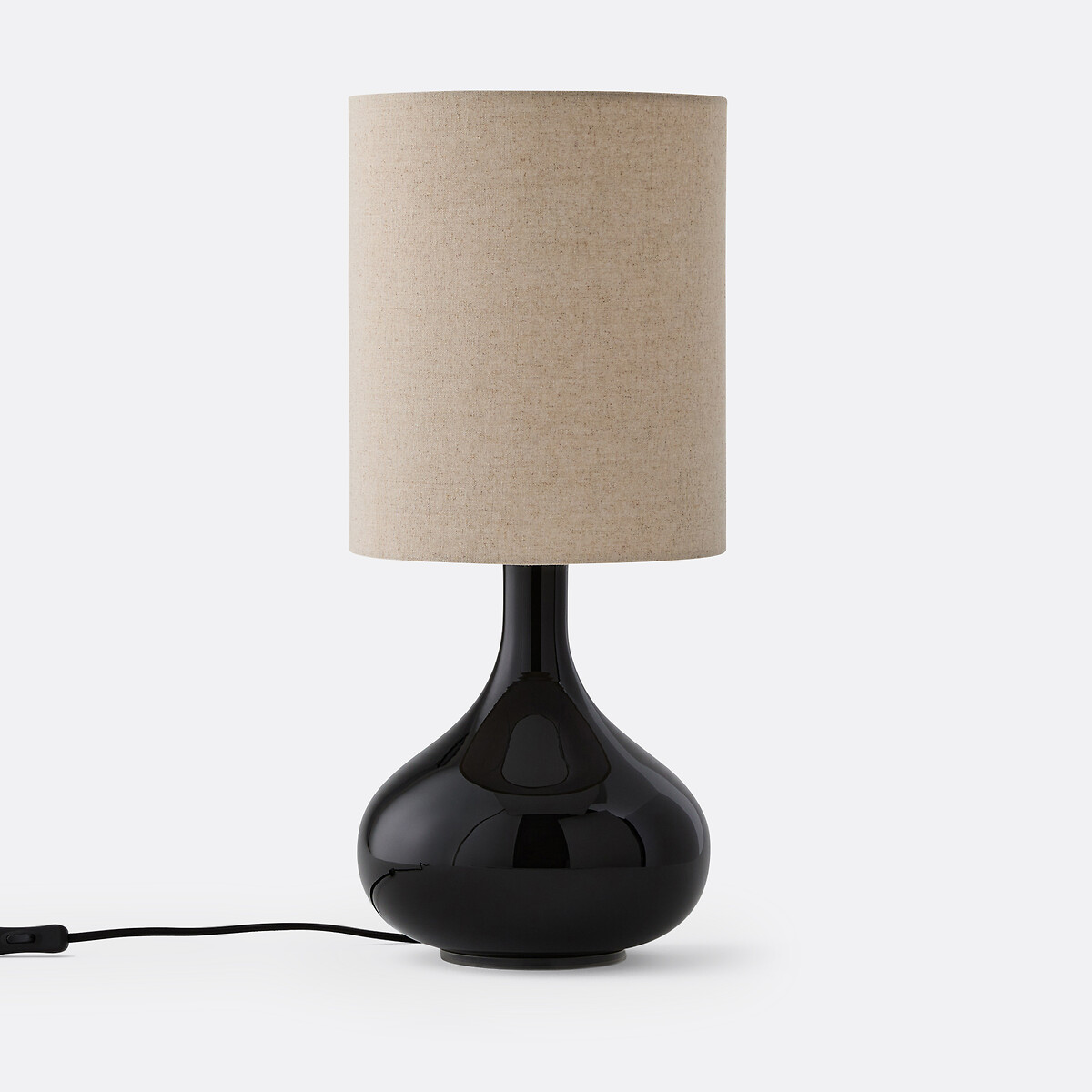 LA REDOUTE INTERIEURS<br>Candeeiro de mesa em vidro e linho, Juna