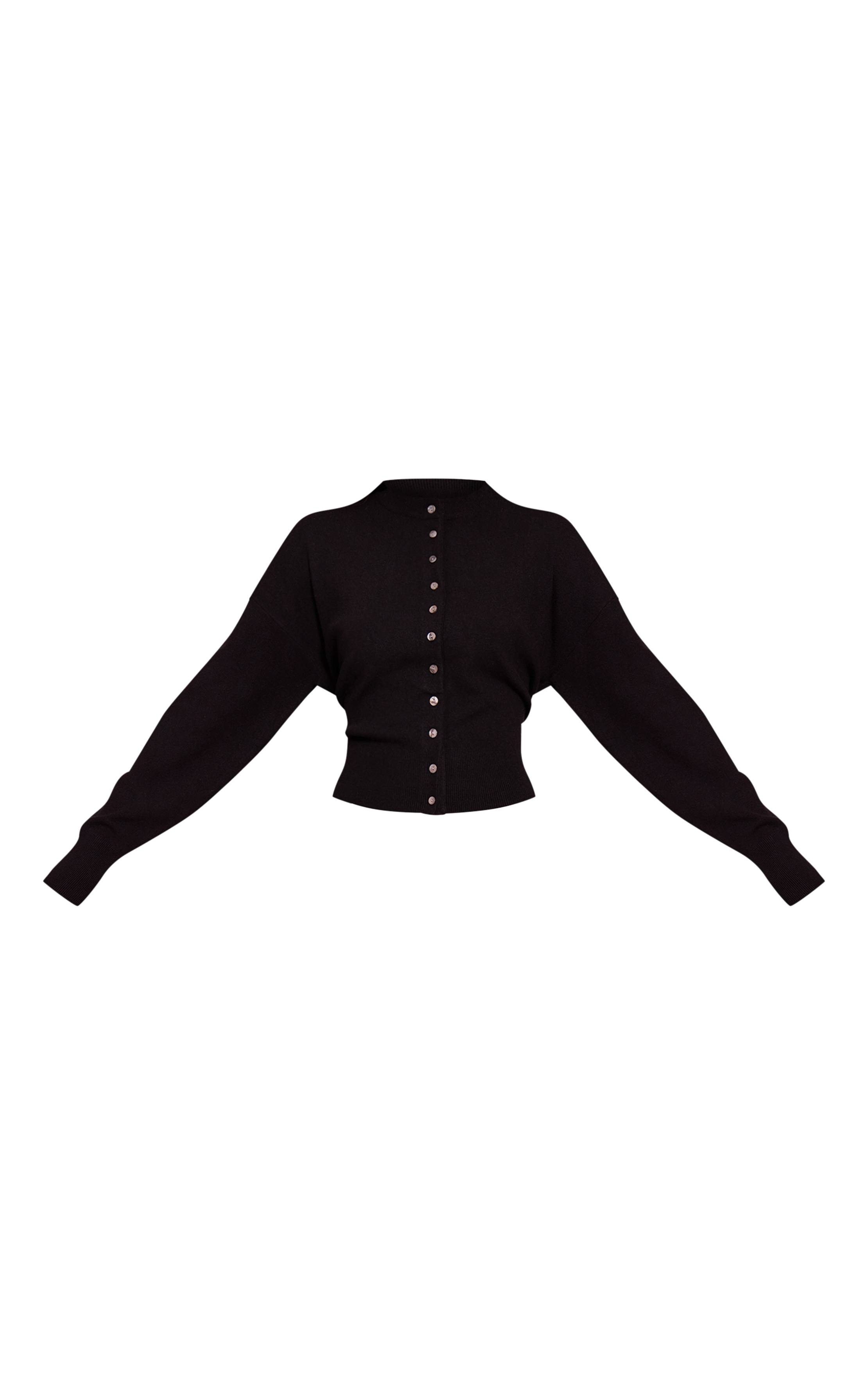 Noir Cardigan Tricoté Compact