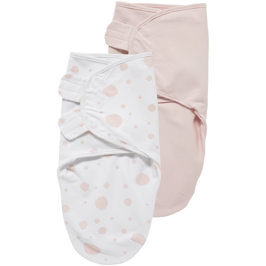 Meyco Pucksack 2er-PackDots pink  uni light grey