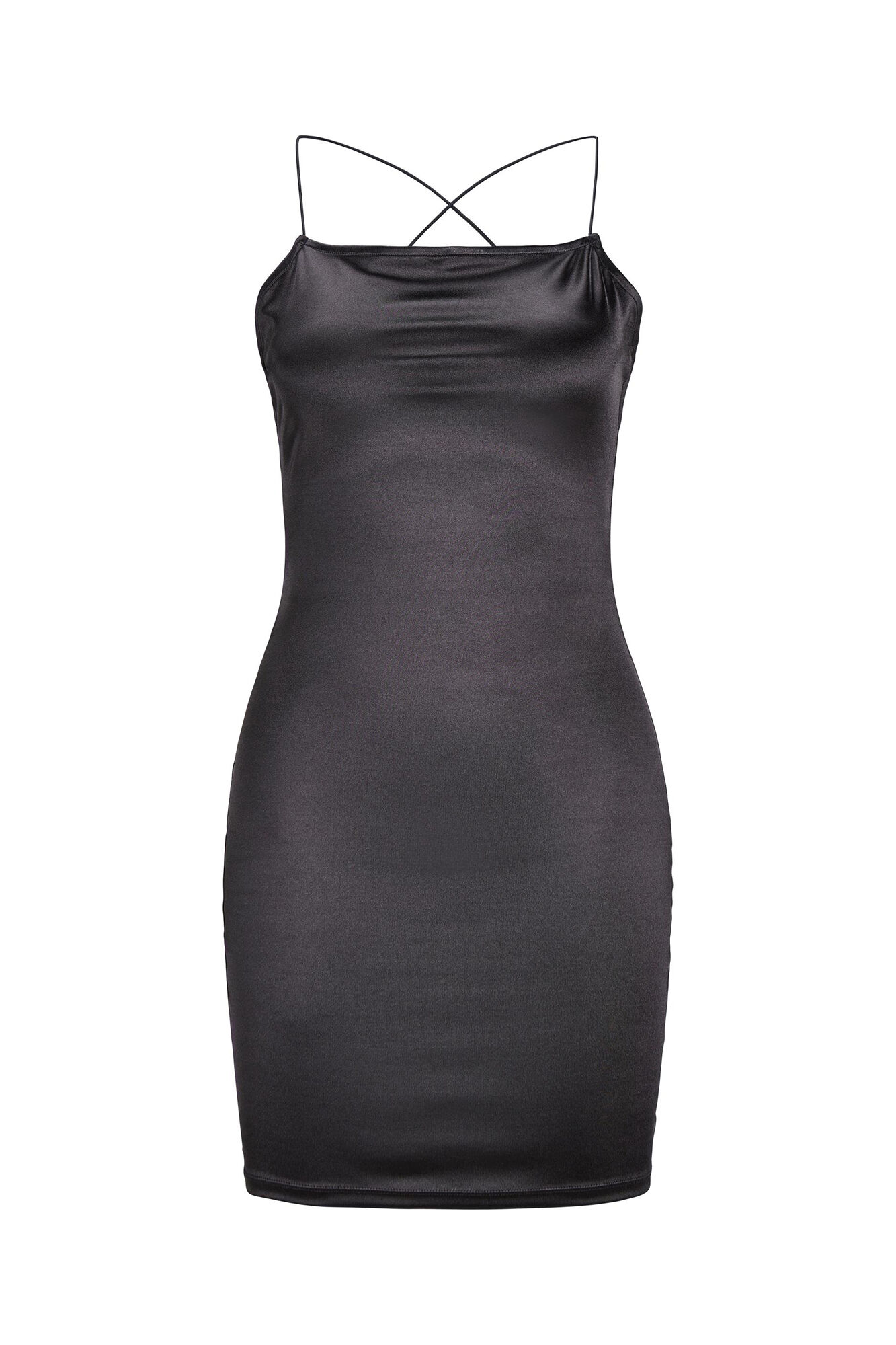 Vestido curto de alças finas