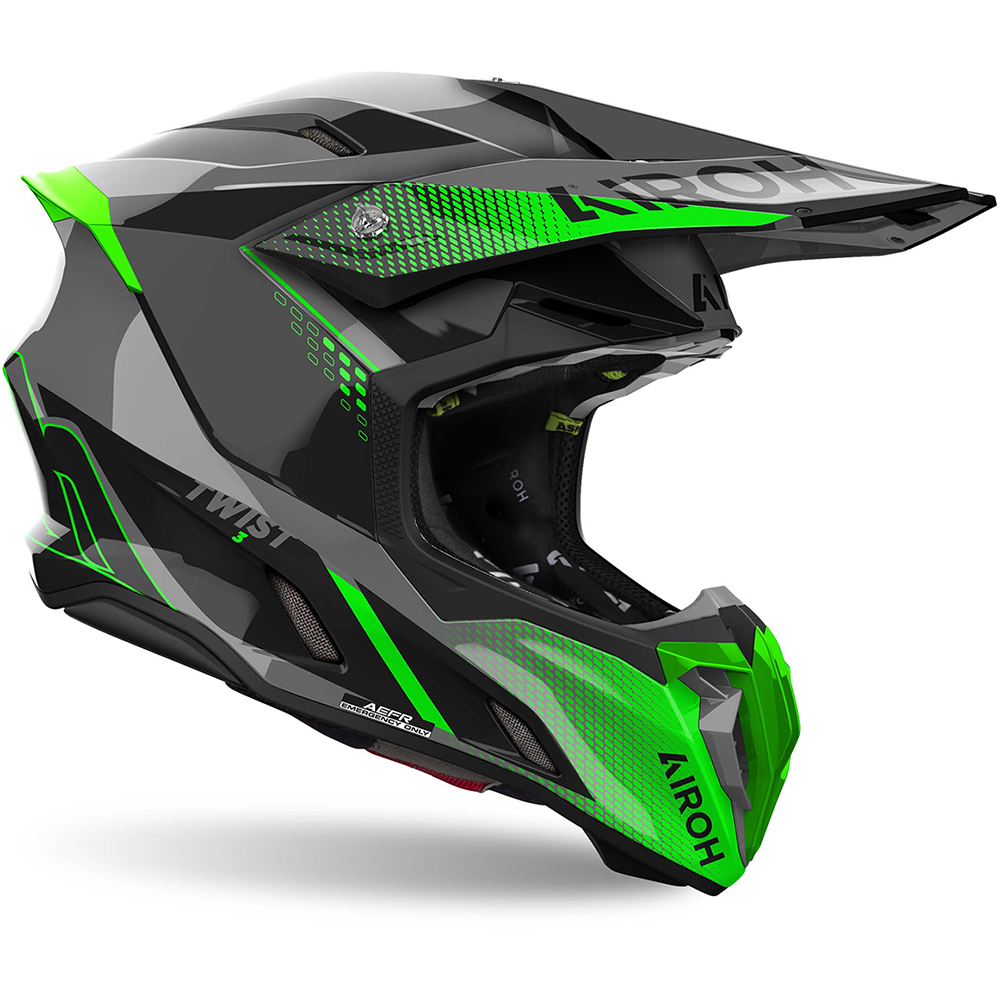 Airoh - Casque Twist 3 Shard Noir / Vert / Brillant