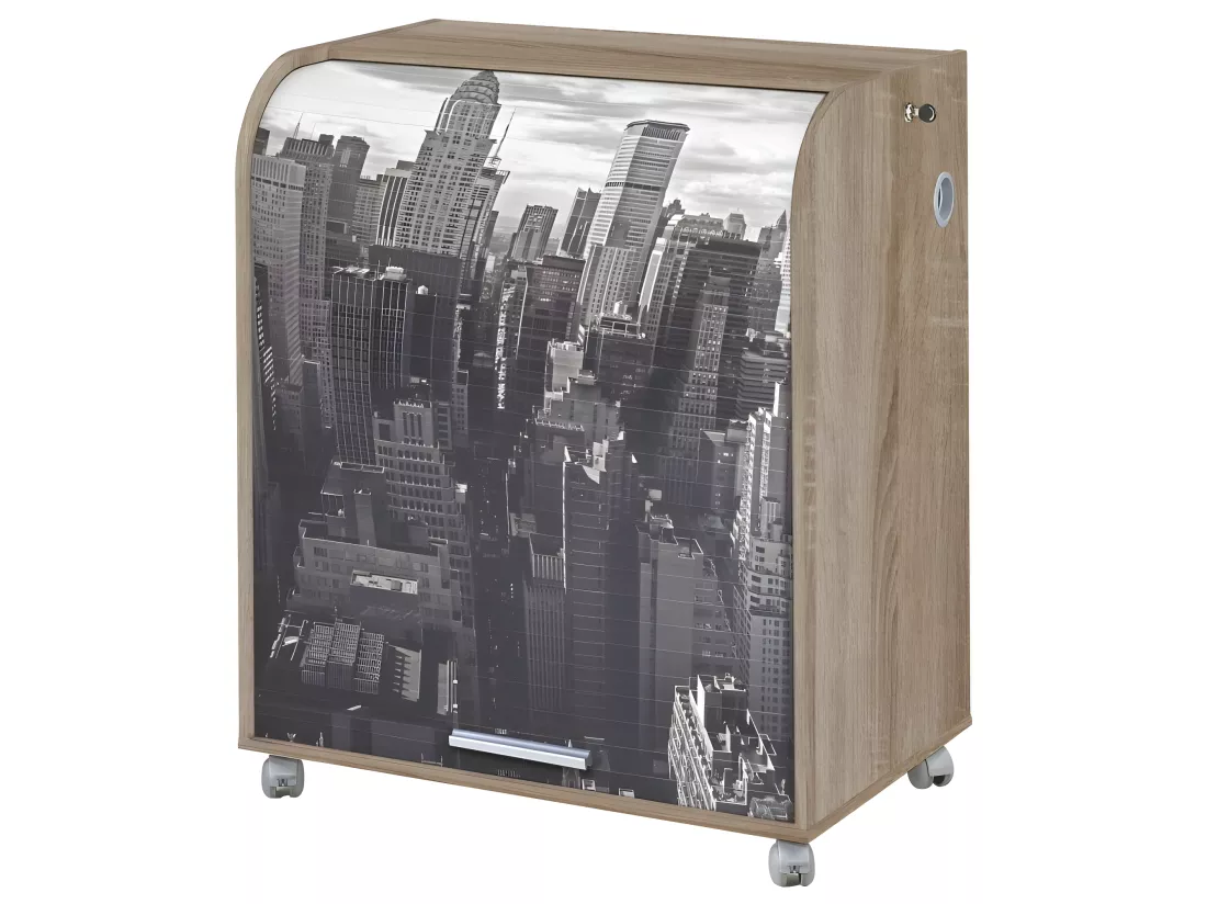 Bureau Informatique Chêne 1 Rideau - Coloris: New York 500