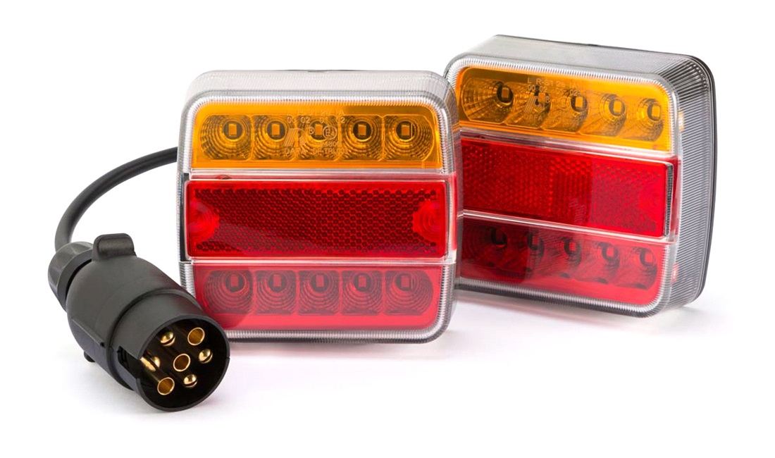 Trailerlygtesæt LED med kabel 7-pins