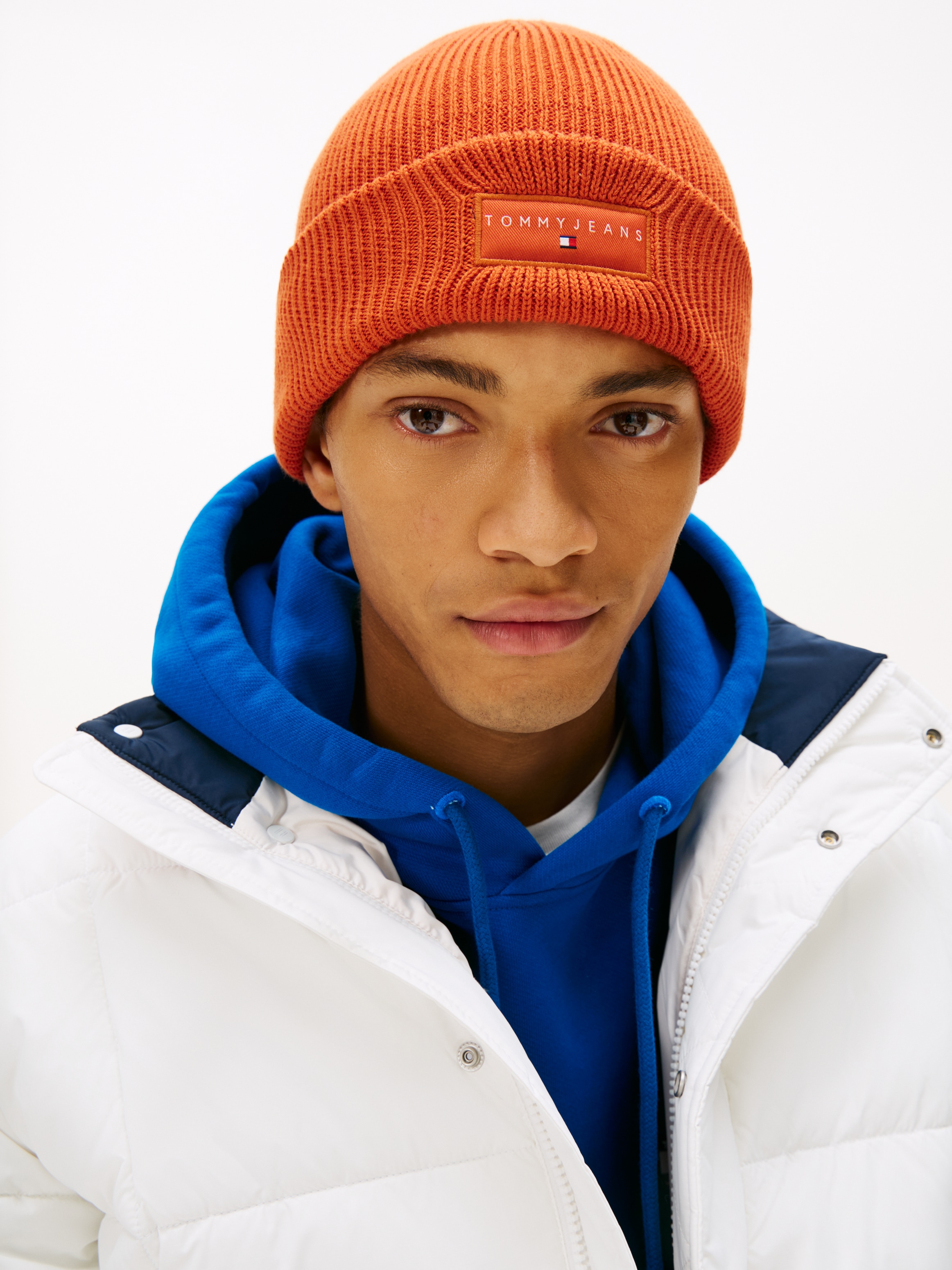 Tommy Jeans Beanie »TJM LINEAR«, in Grobstrick, mit Umschlag