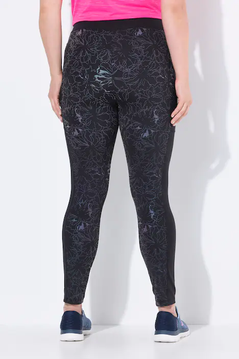 Sport-Leggings, schnelltrocknend, Taschen, recycelt, schwarz