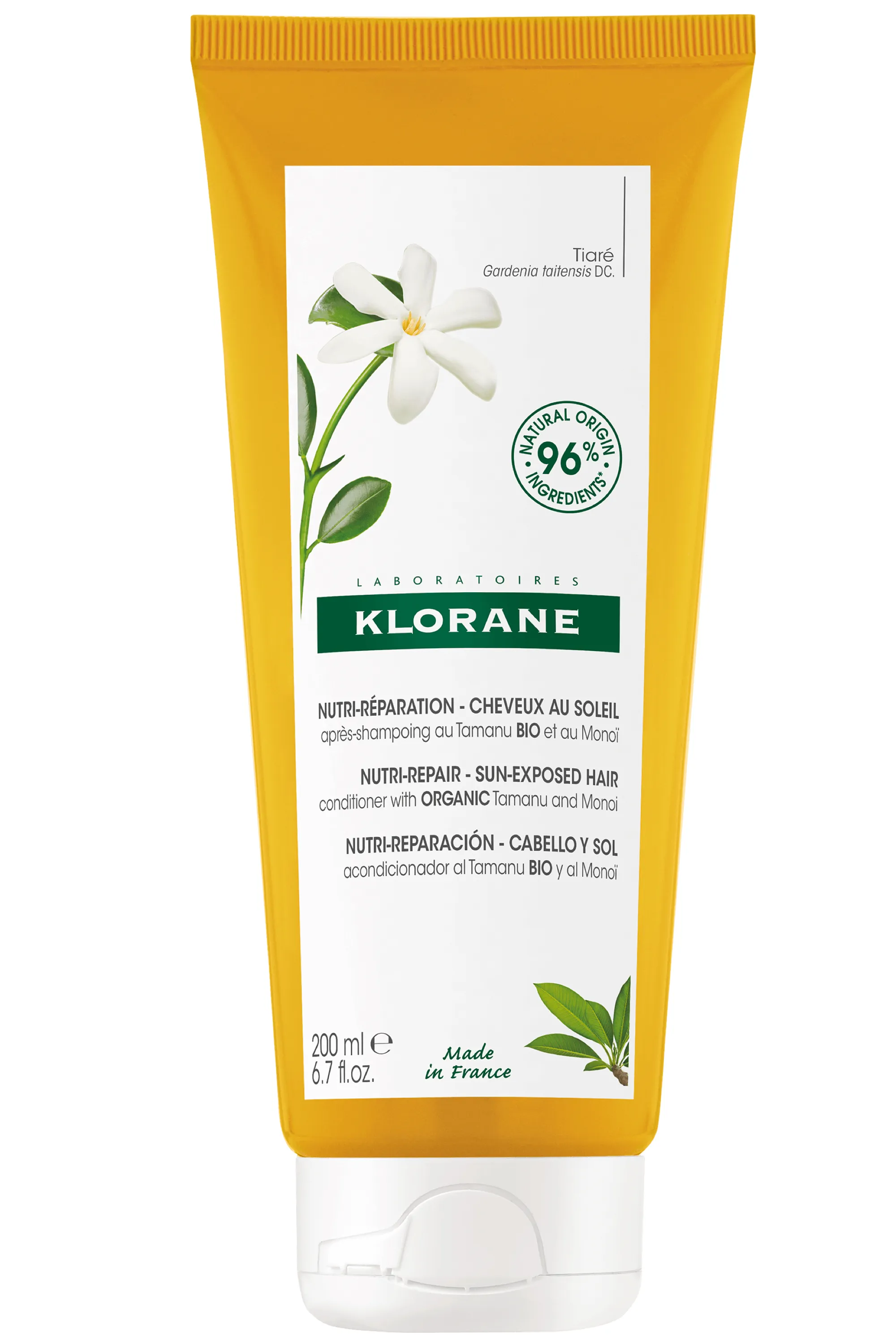 Klorane Baume riche réparateur après-soleil au Tamanu bio et Monoï-200 ml