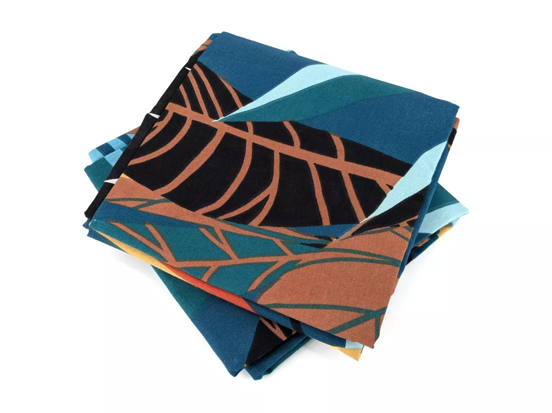 Parure de lit 260x240 cm coton BCI adouci CANAS Bleu 3 pièces