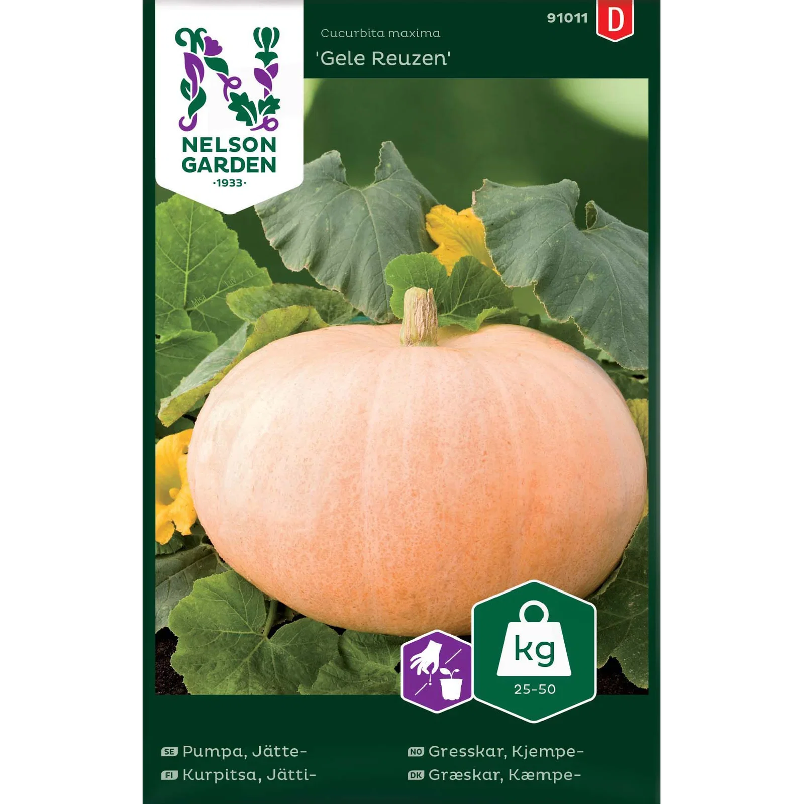Cucurbita maxima 'Gele Reuzen' Kjempegresskar 'Gele Reuzen'