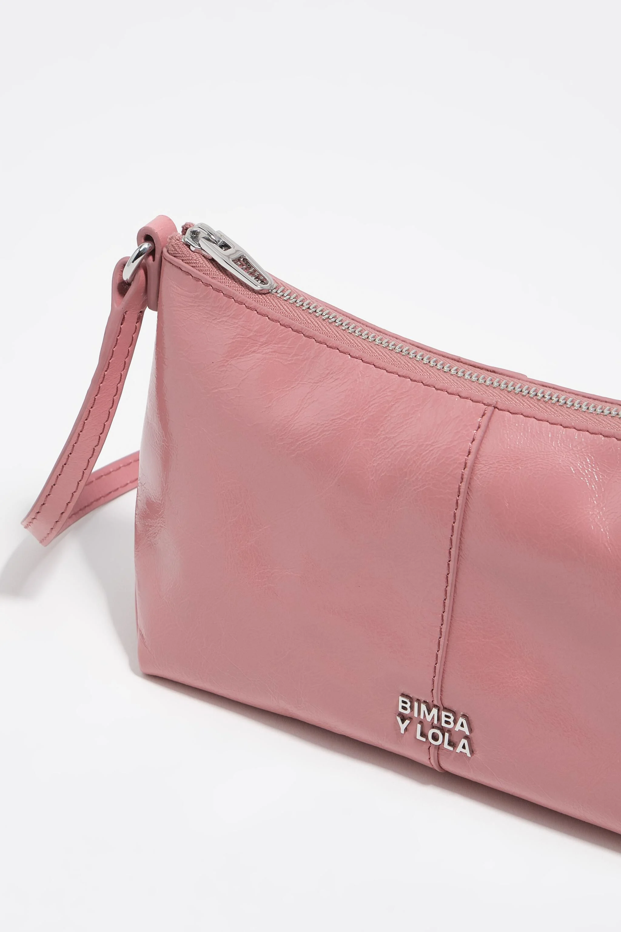 Bolsa mini de couro rosa