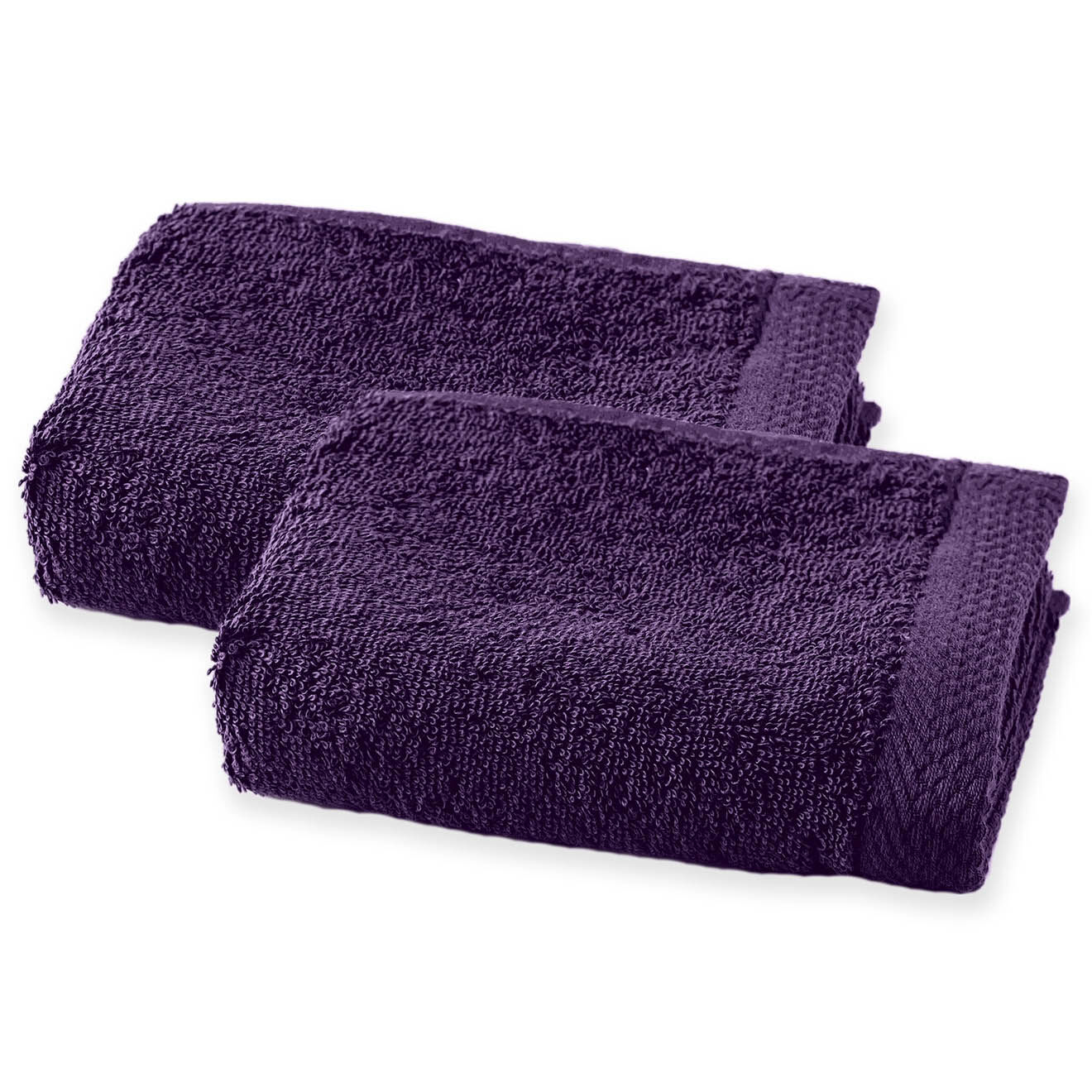 Soft by Perle de Coton 2 Serviettes Invité aubergine - 50x30 cm
