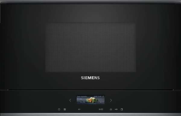 Siemens iQ700 BF722R1B1 - Mikrobølgeovn - innebygd - 21 liter - 900 W - svart/rustfritt stål