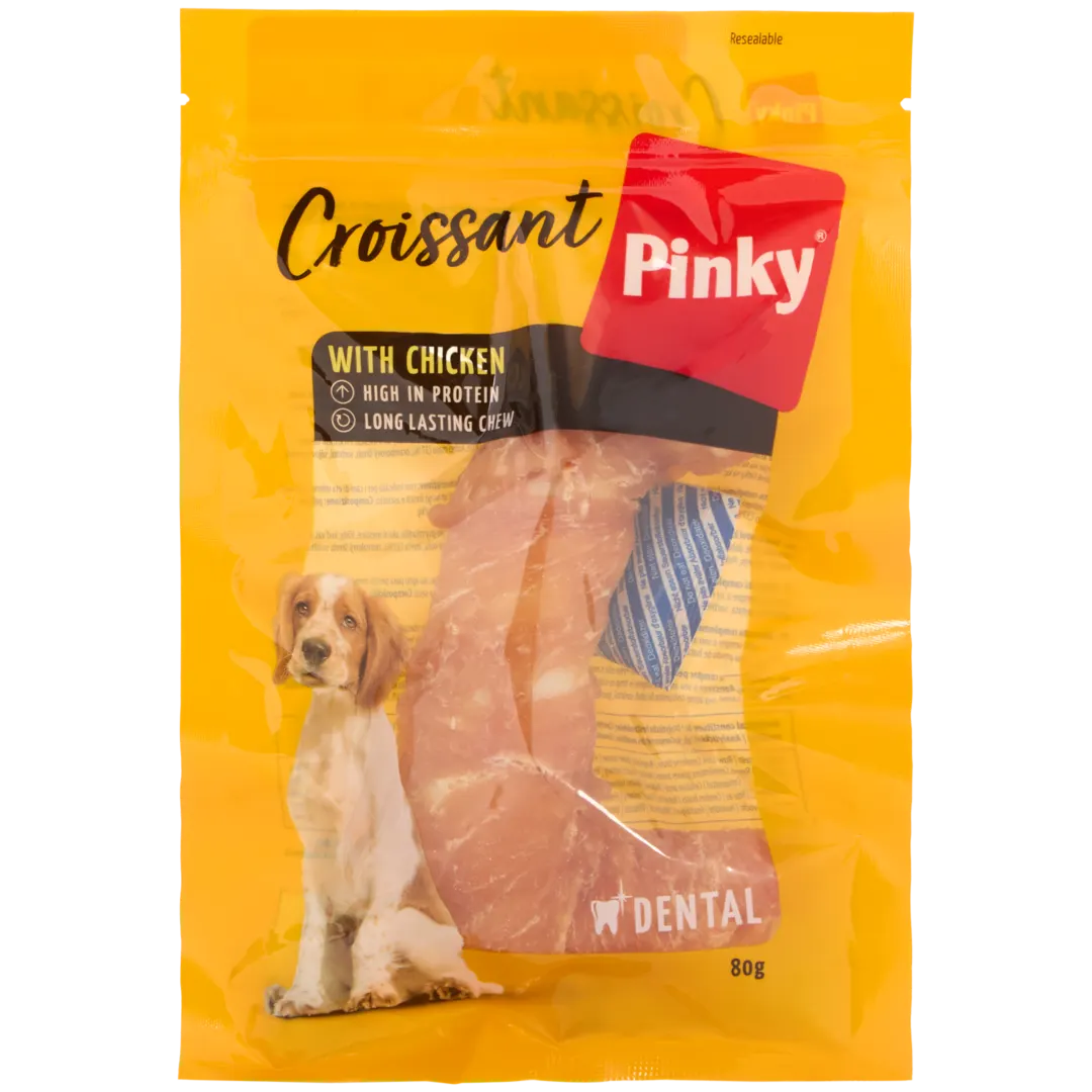 Pinky rawhide croissant hondensnack 80 gram