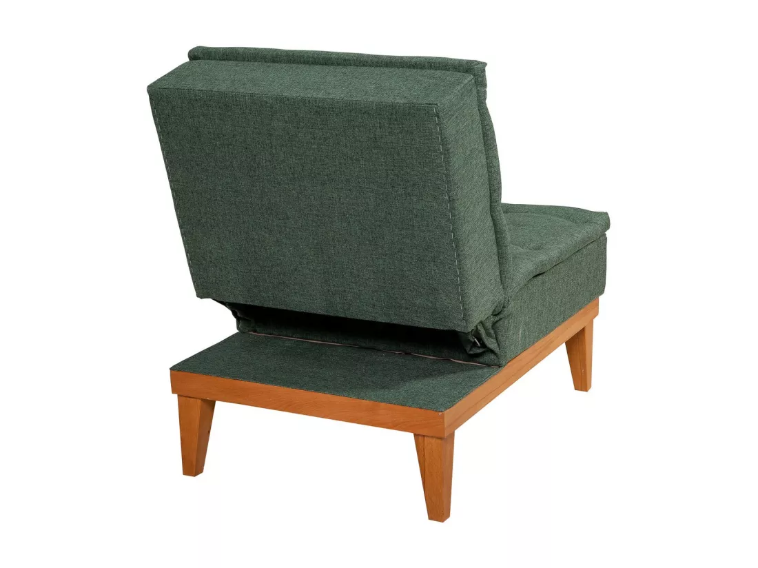 Fauteuil convertible tissu vert Sporka 62cm