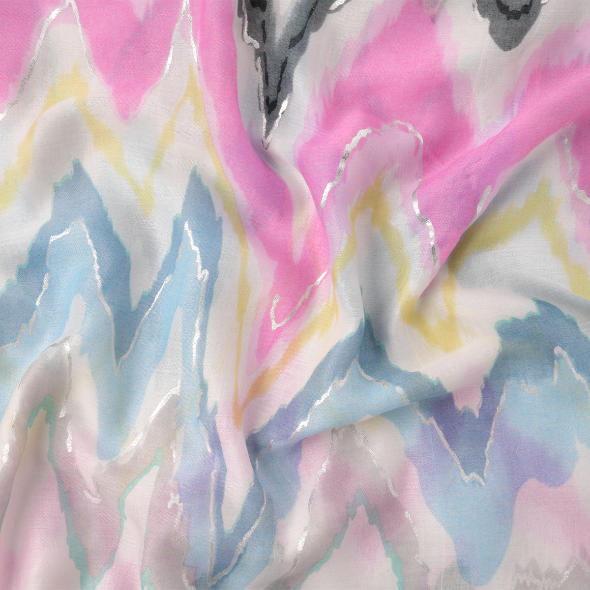 Gina Damen Tuch in Aquarell-Optik rosa / grau / weiss