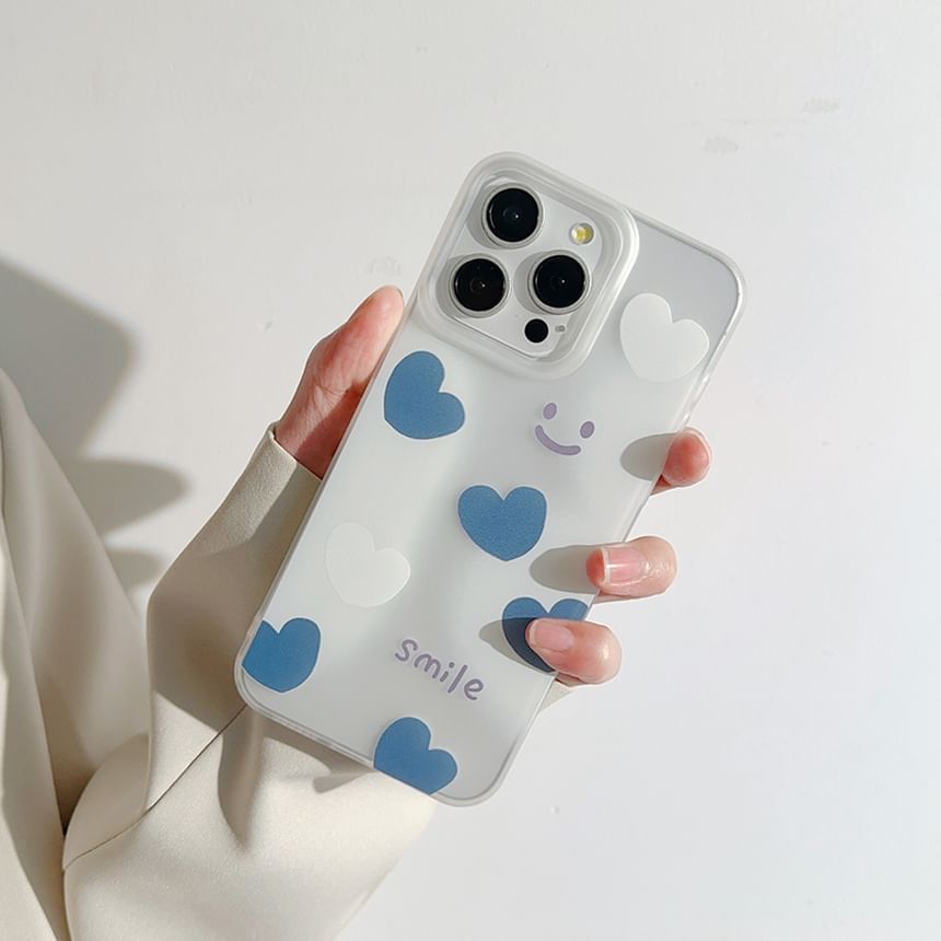 Mobby - Smiley Hart Telefoonhoesje - iPhone 16 Pro Max / 16 Pro / 16 Plus / 16 / 15 Pro Max / 15 Pro / 15 Plus / 15 / 14 Pro Max / 14 Pro / 14 Plus / 14 / 13 Pro Max / 13 Pro / 13