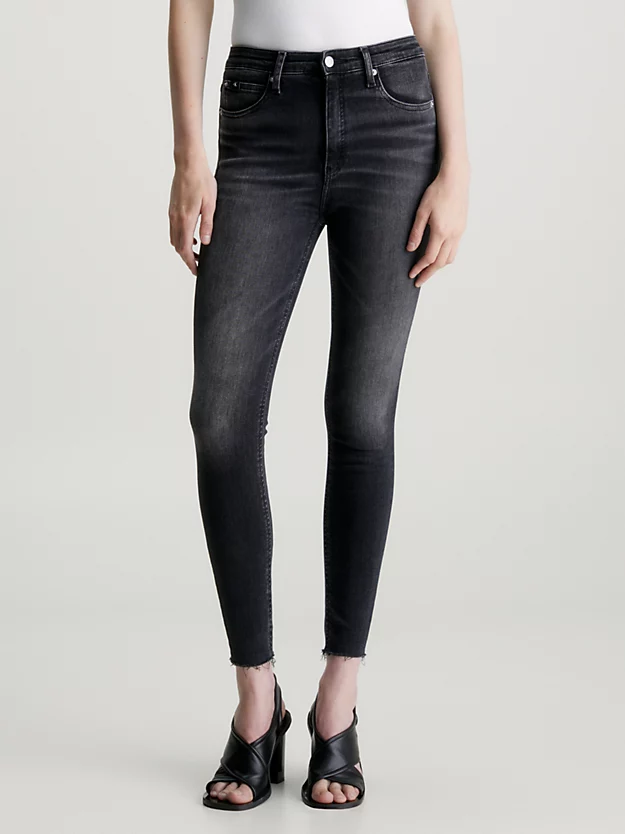 Calça jeans super skinny de cintura alta até o tornozelo