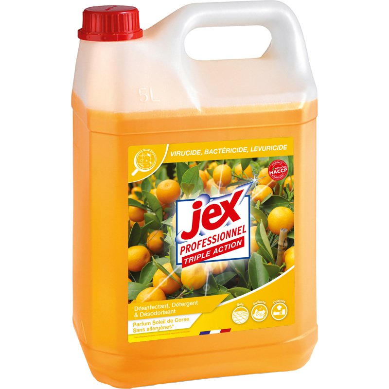 Nettoyant désinfectant Jex professionnel Triple Action Soleil de Corse - Bidon de 5 L