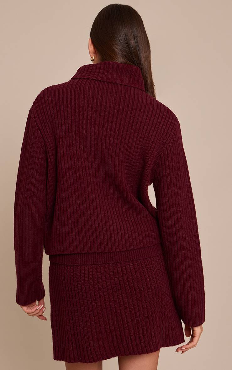 Cerise Synthétiquell Col Roulé En Maille