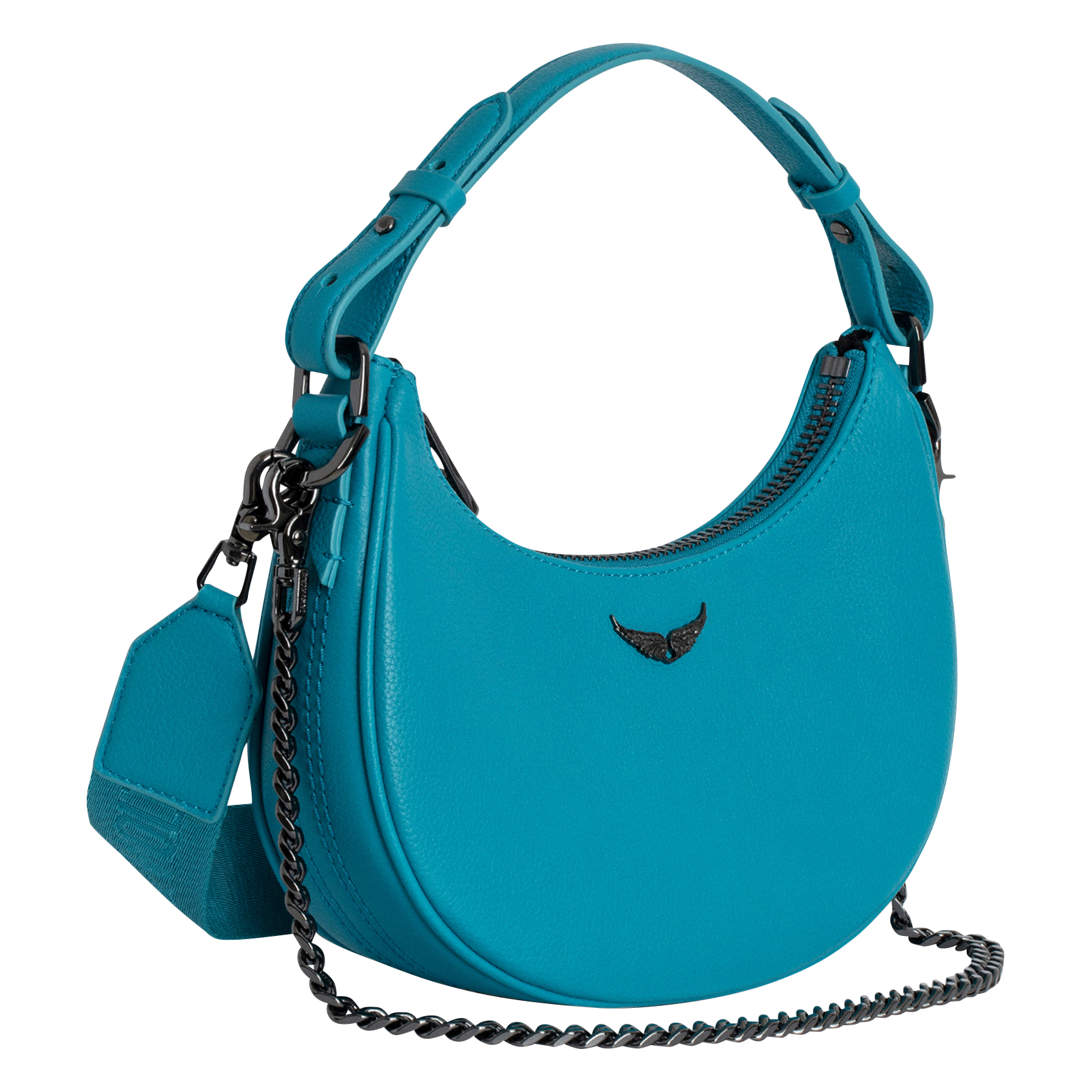 MOONROCK - Sac épaule en cuir| Bleu