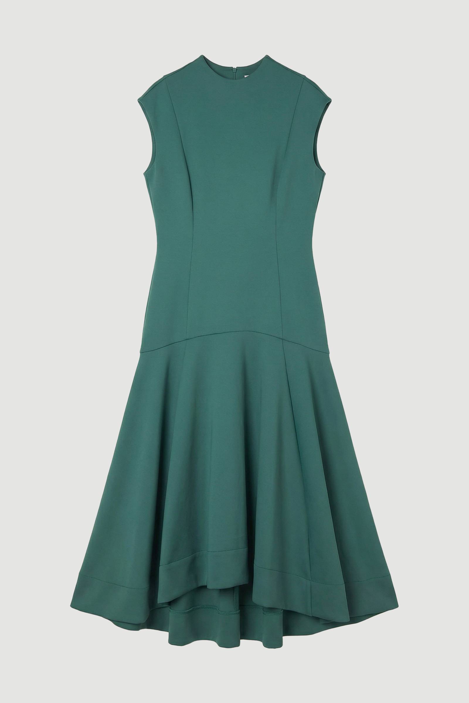 KarenMillen Robe Maxi Tissée à Ourlet Volants et Effet Scuba