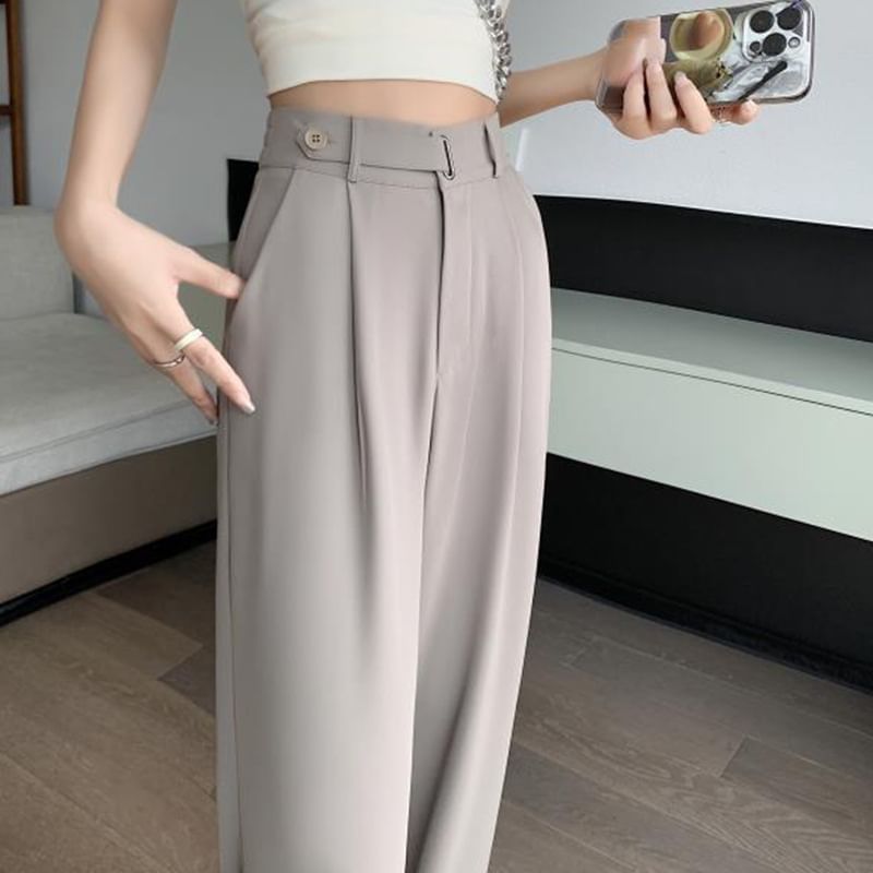 Jaqmine - High Rise Plain Wide Leg Suit Pants (verschillende ontwerpen)