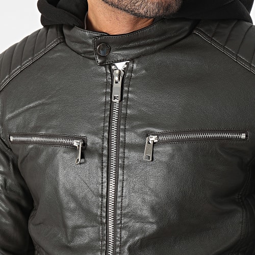 Veste Biker Marron