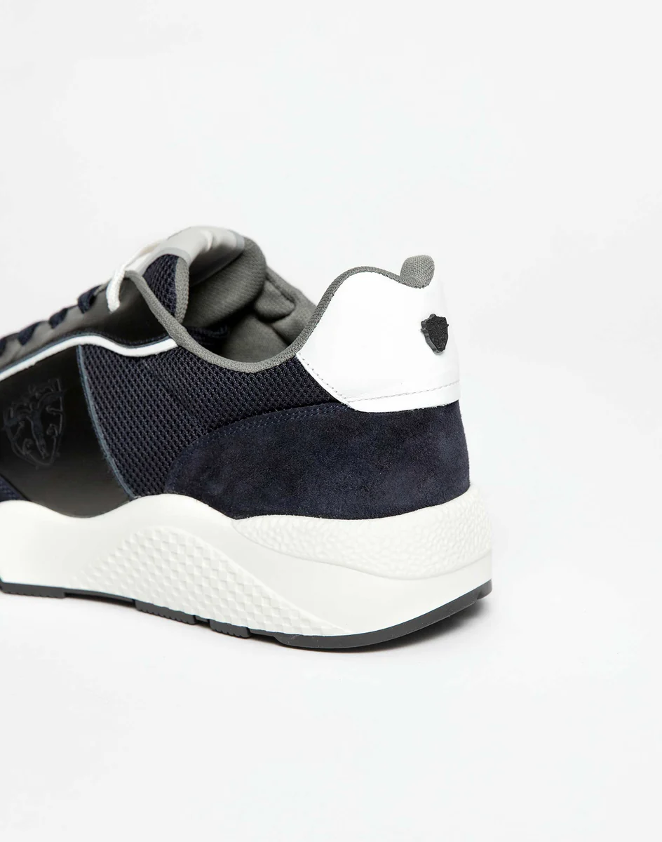 Sneakers bi-matière marine