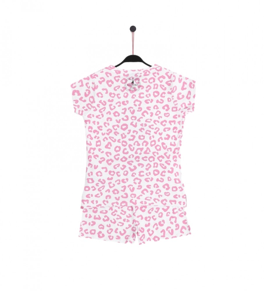 Pijama Santoro Purrrrfect Love de manga curta rosa