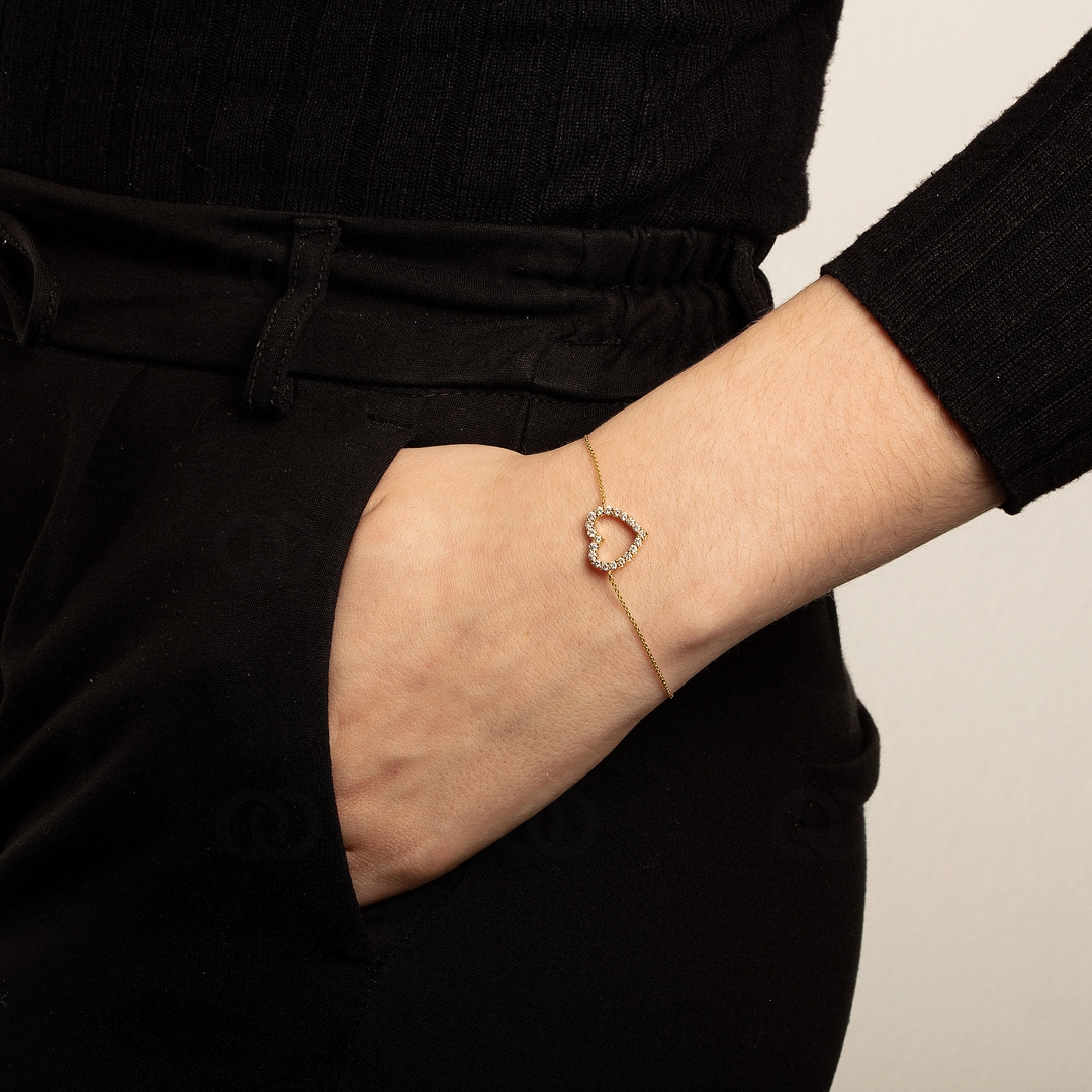 Armband 750/18 K Gelbgold mit Diamanten 0.50 ct H/si