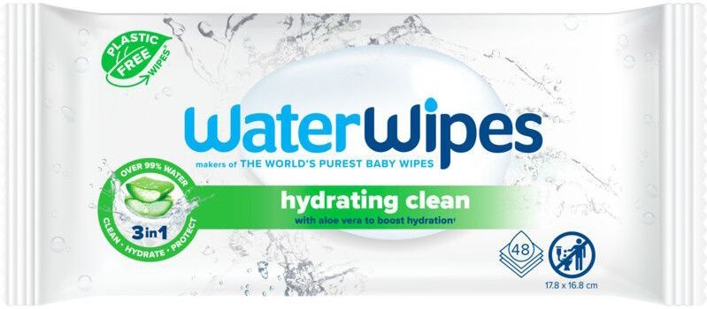 WaterWipes Hydrating Clean Billendoekjes – 1 Pack – 60 Babydoekjes met Aloe Vera