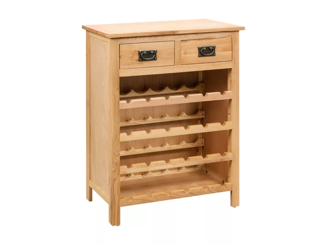 Prolenta Premium - Casier à bouteilles 72 x 32 x 90 cm Bois de chêne massif