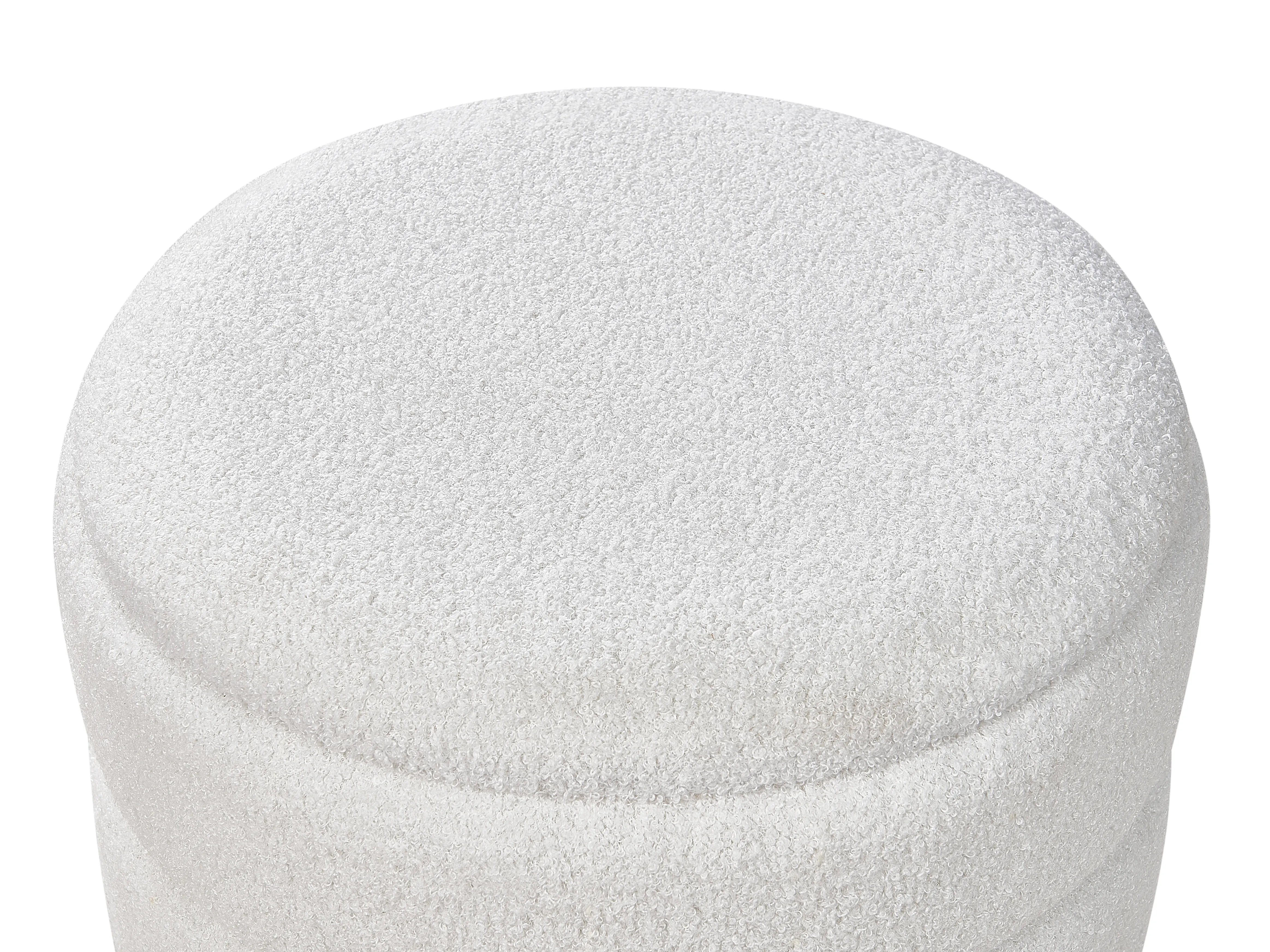 Hocker met opbergruimte OKATON Bouclé Wit