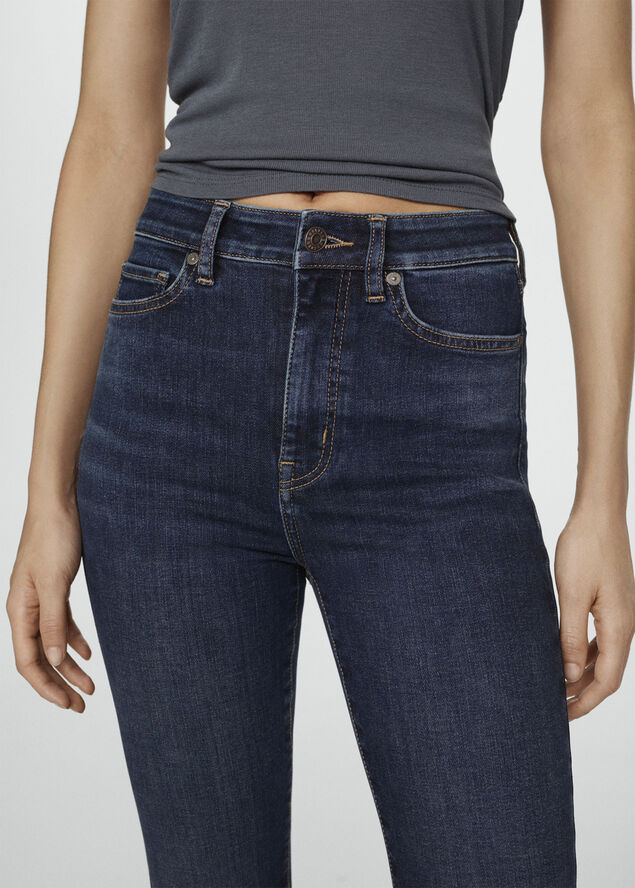 MANGO Carla skinny high-rise jeans Open blue