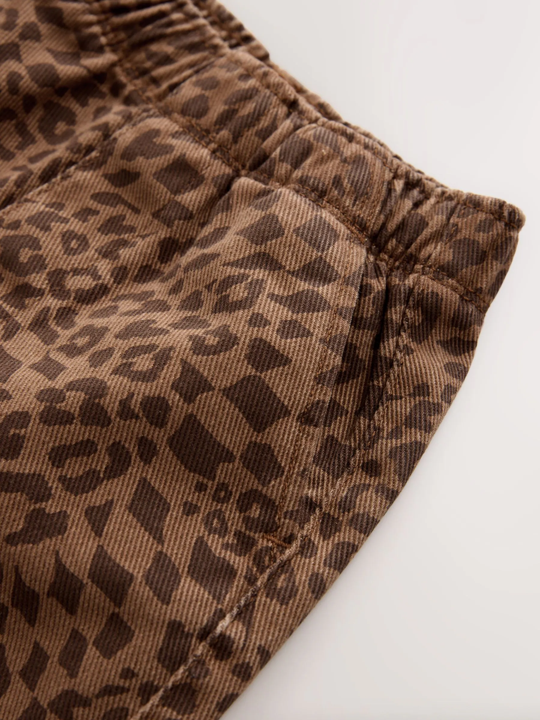 Bruine luipaardprint - Wijde broek met elastische taille (3mnd-7jr)