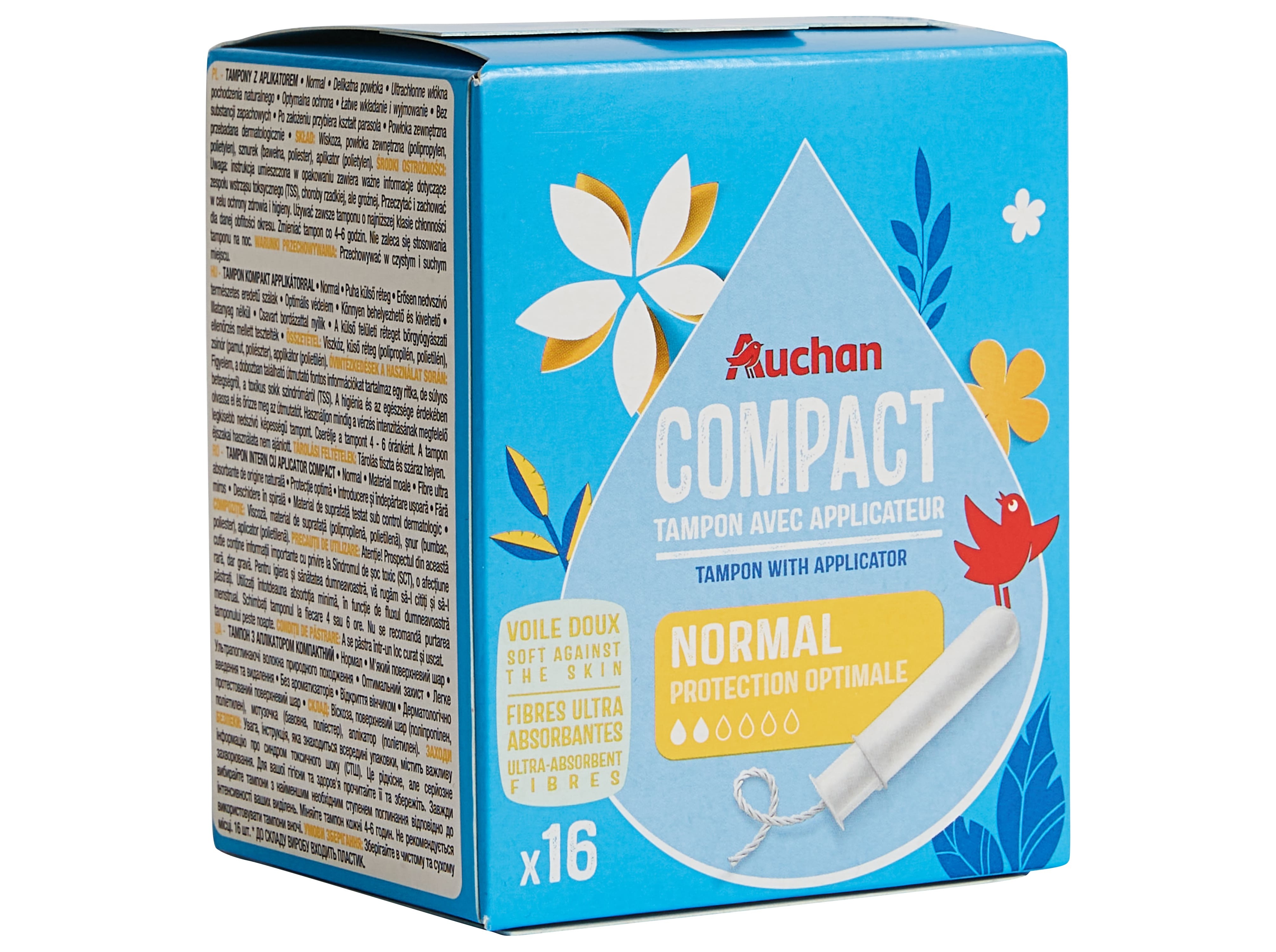 TAMPÕES AUCHAN COMPACTO NORMAL COM APLICADOR 16UN
