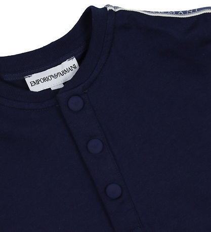 Emporio Armani T-Shirt - Navy m. Logo-Streifen