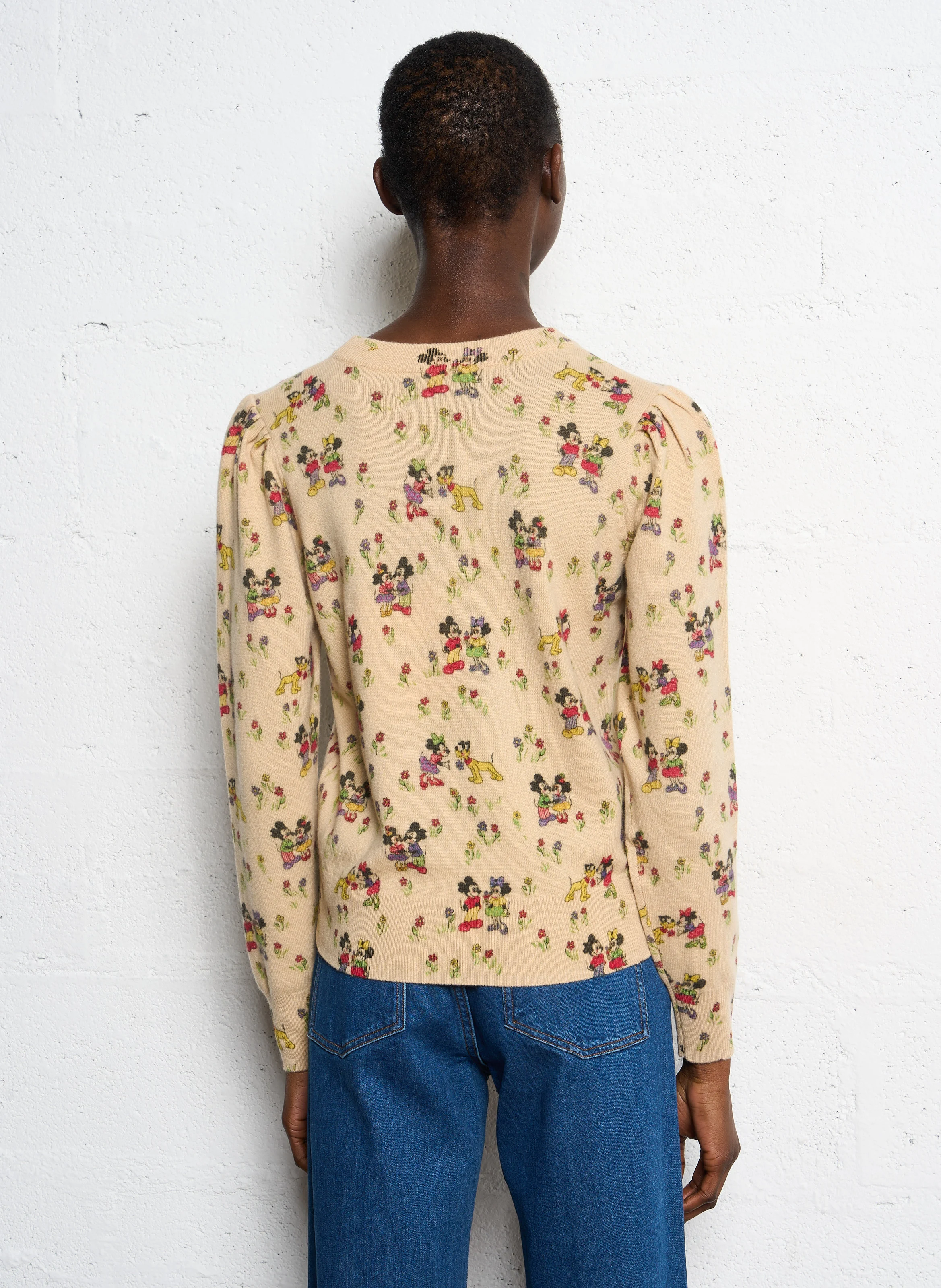 AMICKEY - Pull droit col rond en laine | Beige