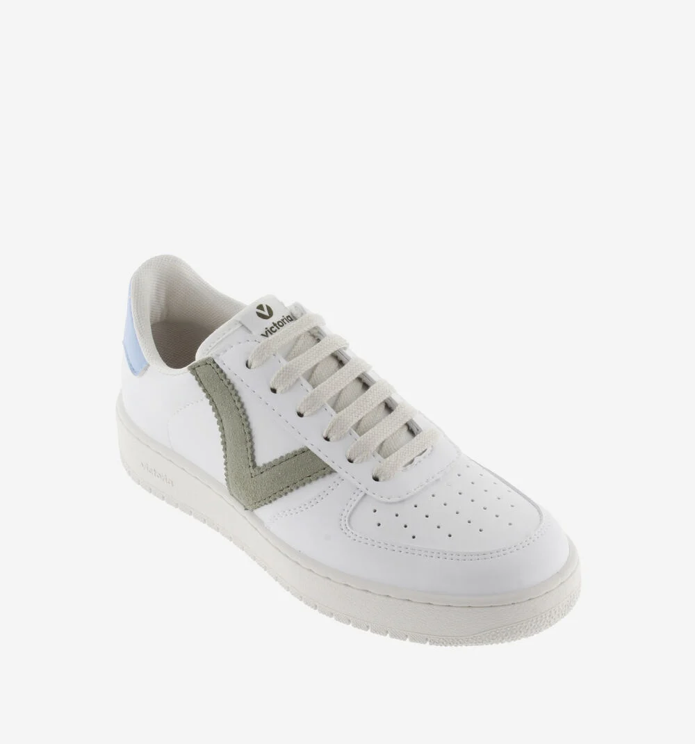 MADRID EFFET CUIR CONTRASTANT Baskets sport unisexe JADE