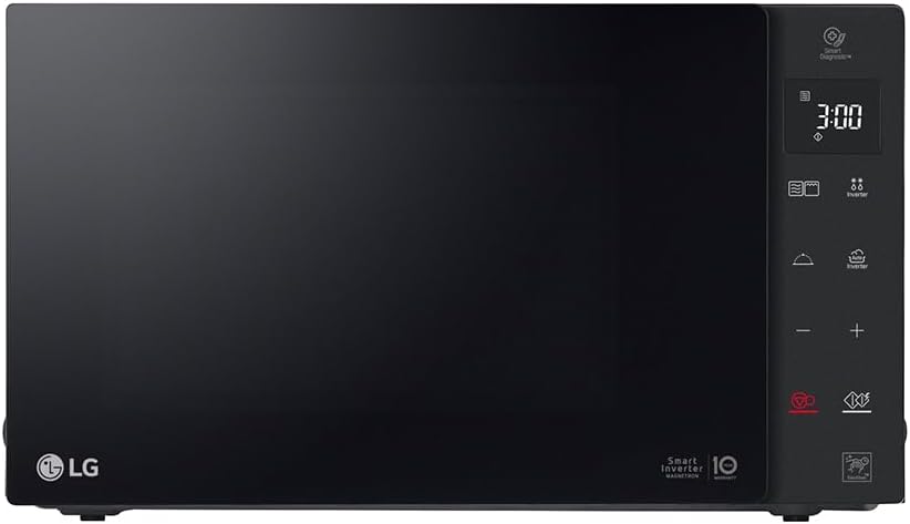 LG MH6535GDS Microwave with Grill and Smart Inverter, 25 L, 1000W Microwave, 900W Grill, Automatic Programs, Easy Clean, Black