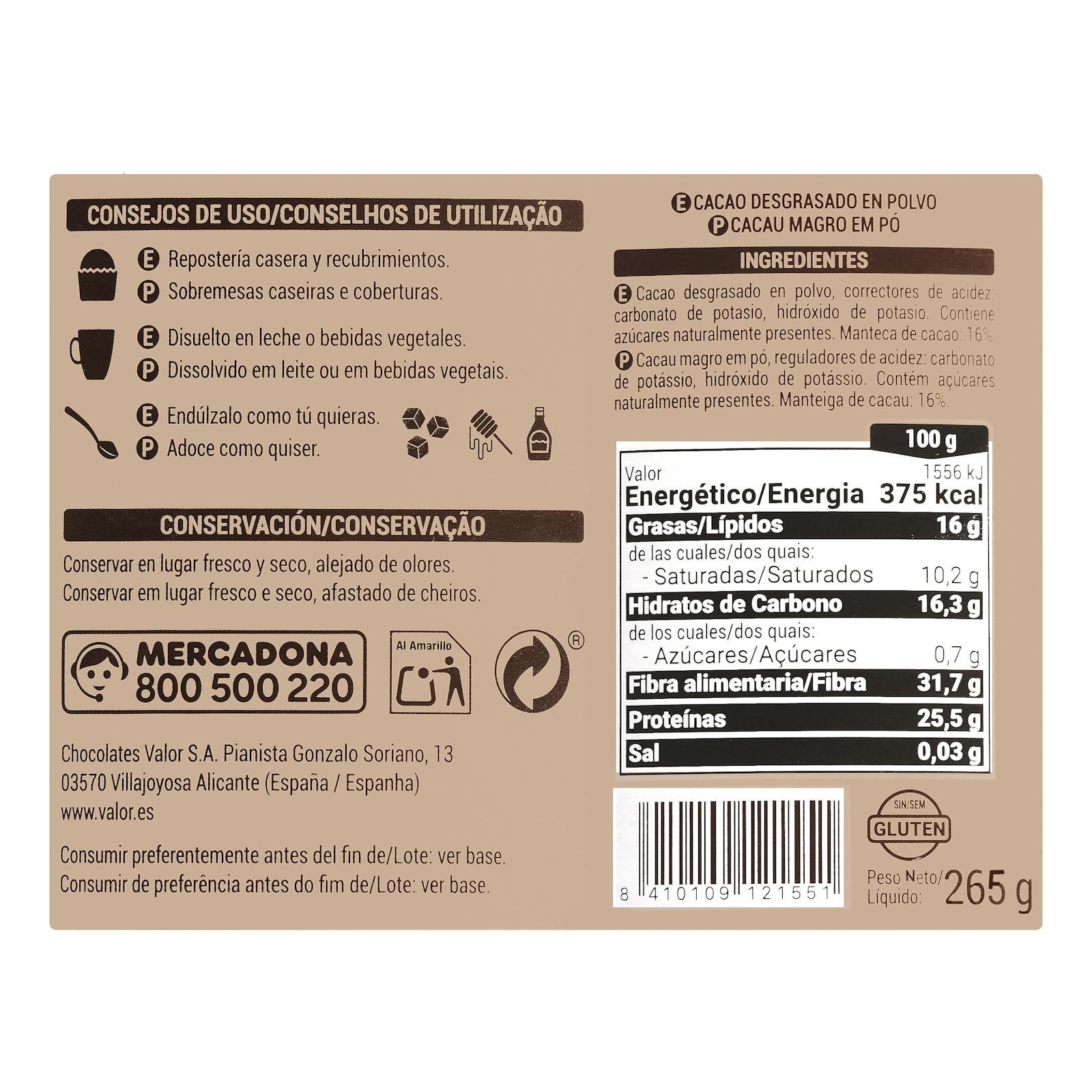 Poudre de cacao pur La Chocolatera