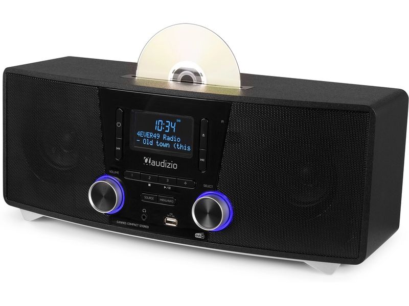 Audizio Micro-HiFi Anlage Cannes Schwarz DAB  Radio mit CD-Player