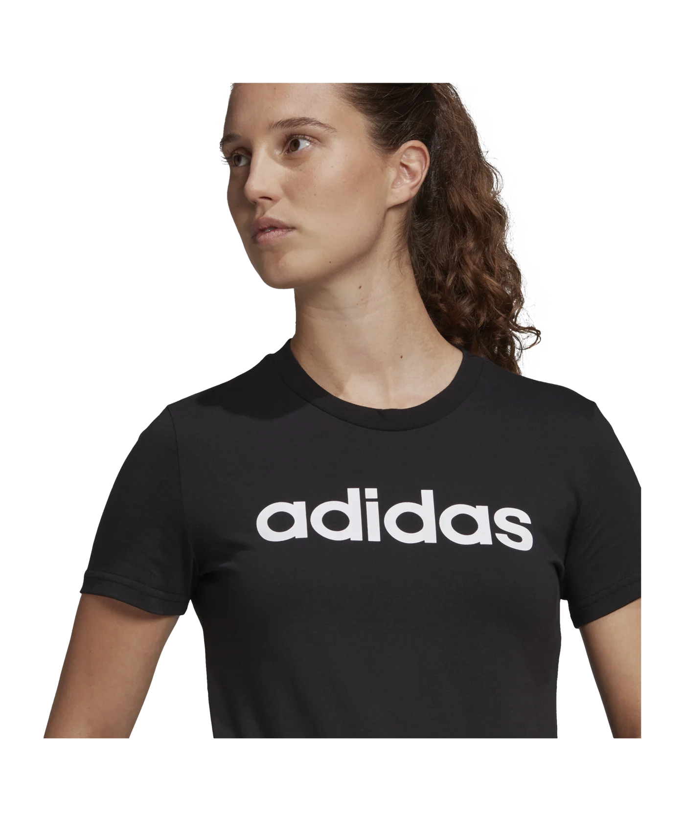 adidas Essentials T-Shirt Damen Schwarz Weiss