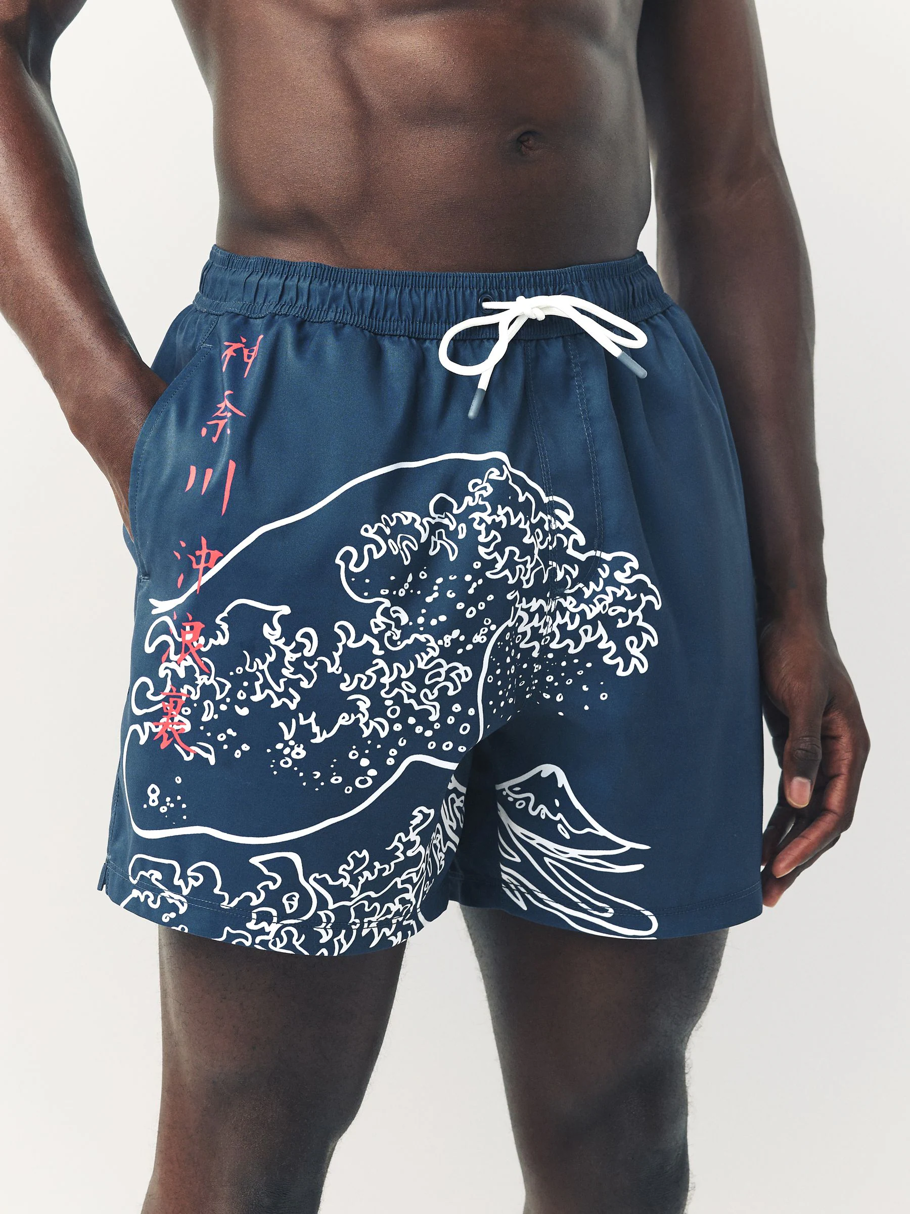 Blauwe Hokusai - Gelicenseerde zwembroek met print